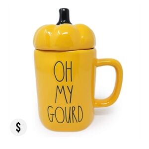 NWT RAE DUNN oh My Gourd Mug with Lid